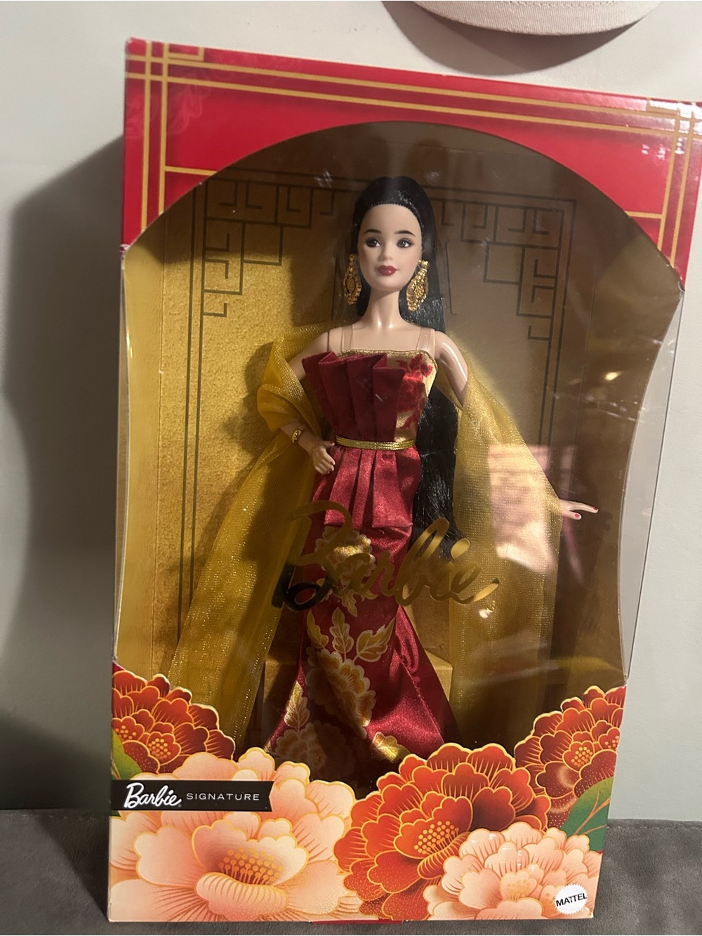 Barbie Signature Red and Gold Evening Gown Doll